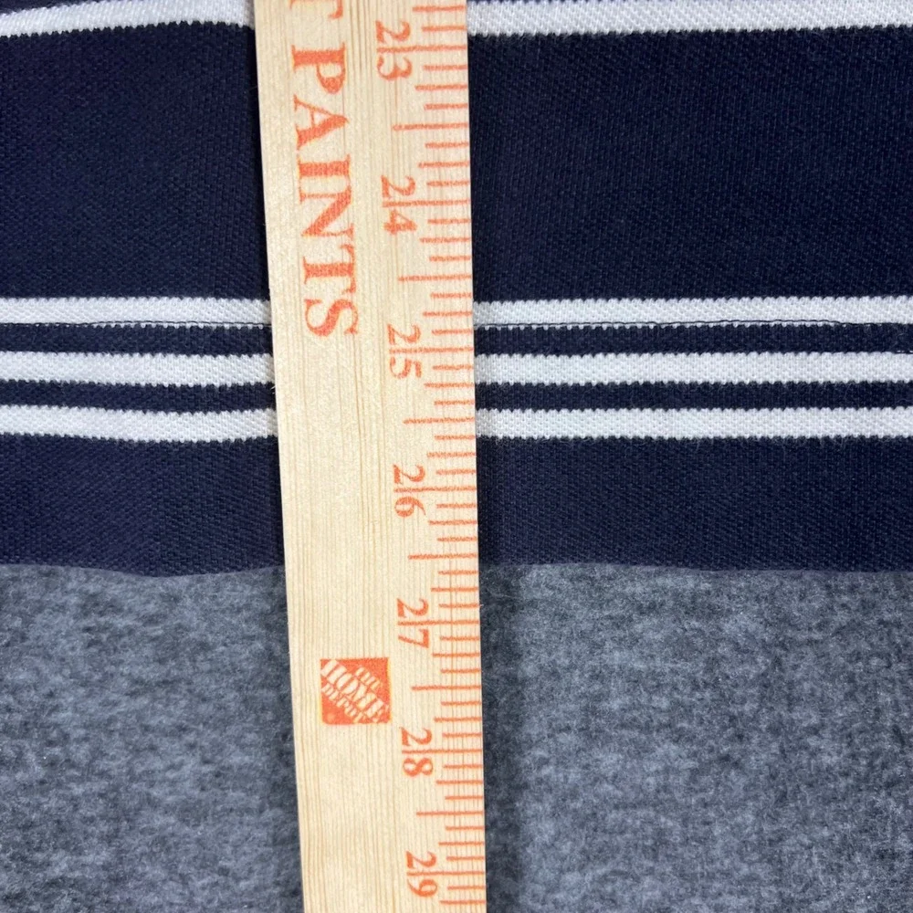 Vintage Tommy Hilfiger Rugby Polo Shirt Mens Large Navy Blue Striped Long Sleeve